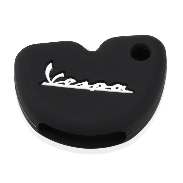 FUNDA DE SILICONA LLAVE PIAGGIO-VESPA NEGRA Y BLANCA